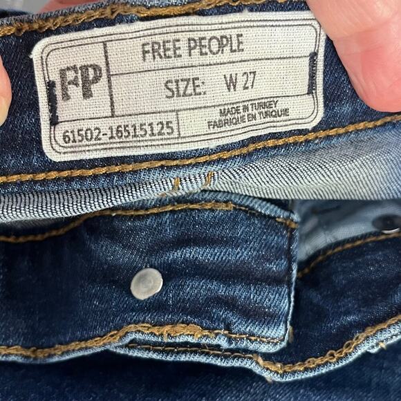 Free People Great Heights Fringe Skinny Jeans Medium Wash Size 27 - Picture 9 of 10